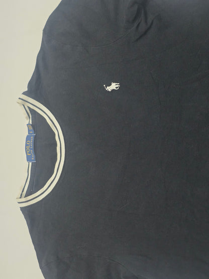 Playera Ralph Lauren Chico S Negro Con Blanco