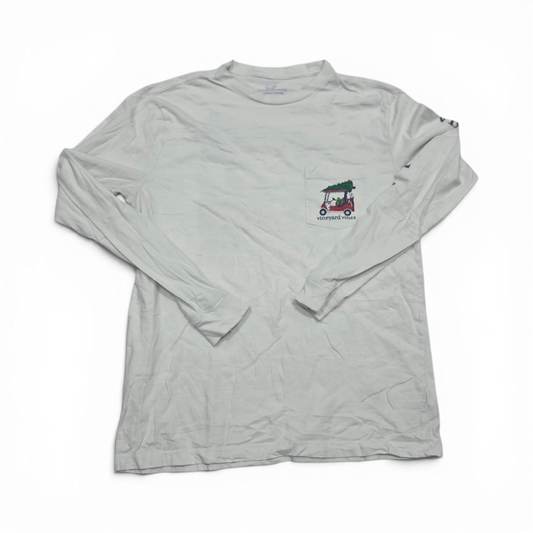 Playera Vineyard Vines Chico S Blanca Carrito Golf Navidad