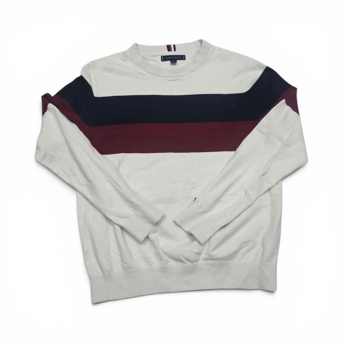 Sueter Tommy Hilfiger Chico S Blanco, Azul Y Vino