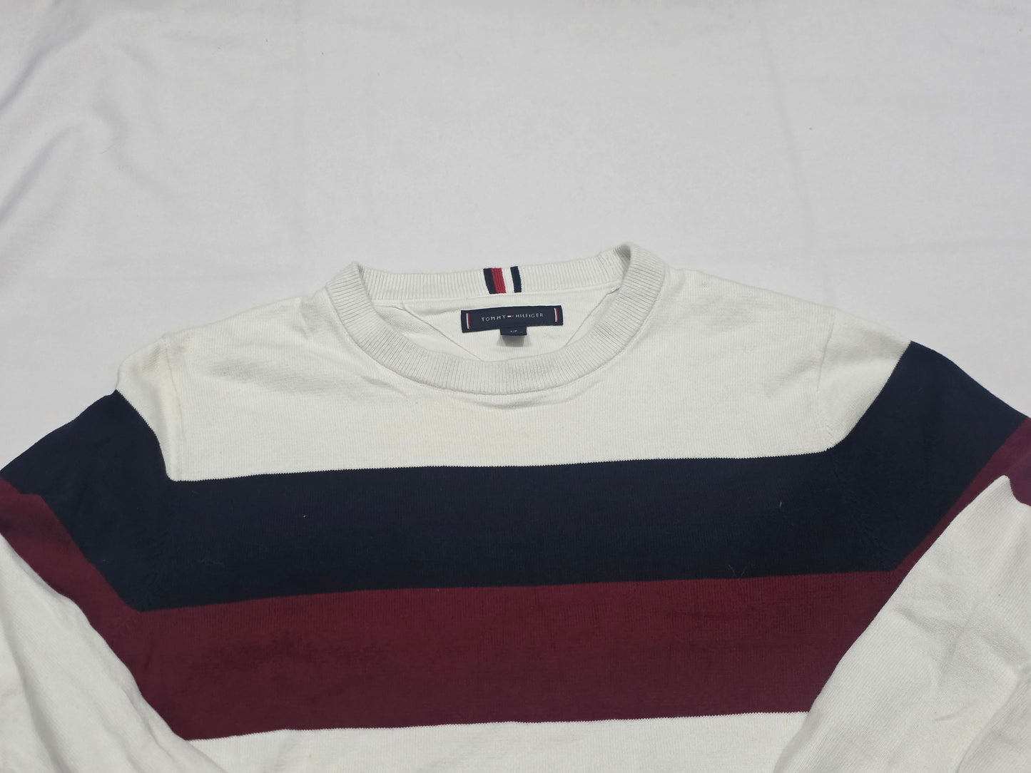 Sueter Tommy Hilfiger Chico S Blanco, Azul Y Vino