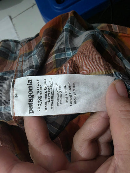 Camisa Patagonia Mediana M Cuadro Naranja