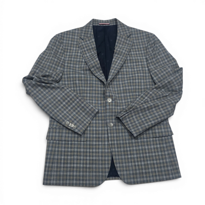 Saco Tommy Hilfiger 40s Cuadro Gris Y Cafe