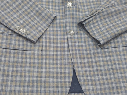 Saco Tommy Hilfiger 40s Cuadro Gris Y Cafe