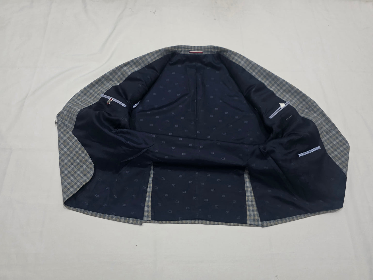 Saco Tommy Hilfiger 40s Cuadro Gris Y Cafe