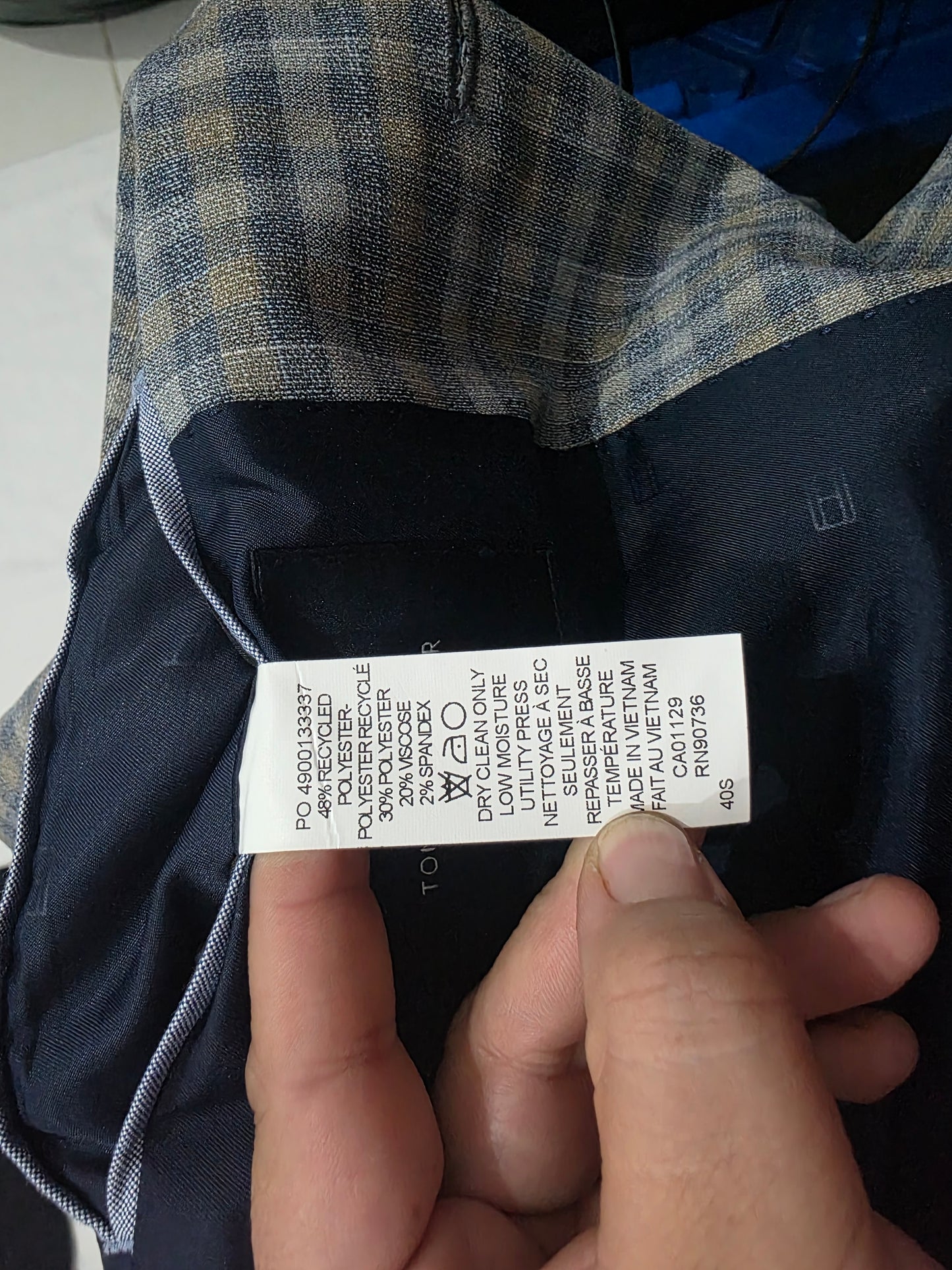 Saco Tommy Hilfiger 40s Cuadro Gris Y Cafe