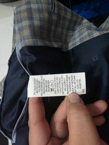 Saco Tommy Hilfiger 40s Cuadro Gris Y Cafe