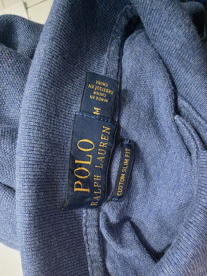 Playera Polo Custom Ralph Lauren Mediana Azul Pony Naranja
