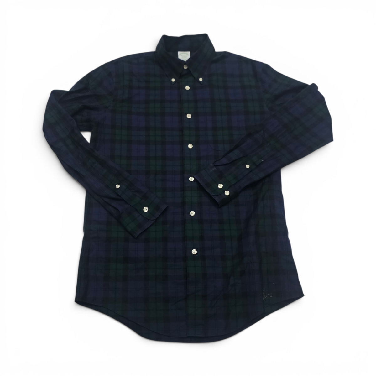 Camisa Brooks Brothers Mediana M Cuadro Verde Y Azul Milano