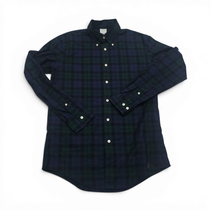 Camisa Brooks Brothers Mediana M Cuadro Verde Y Azul Milano