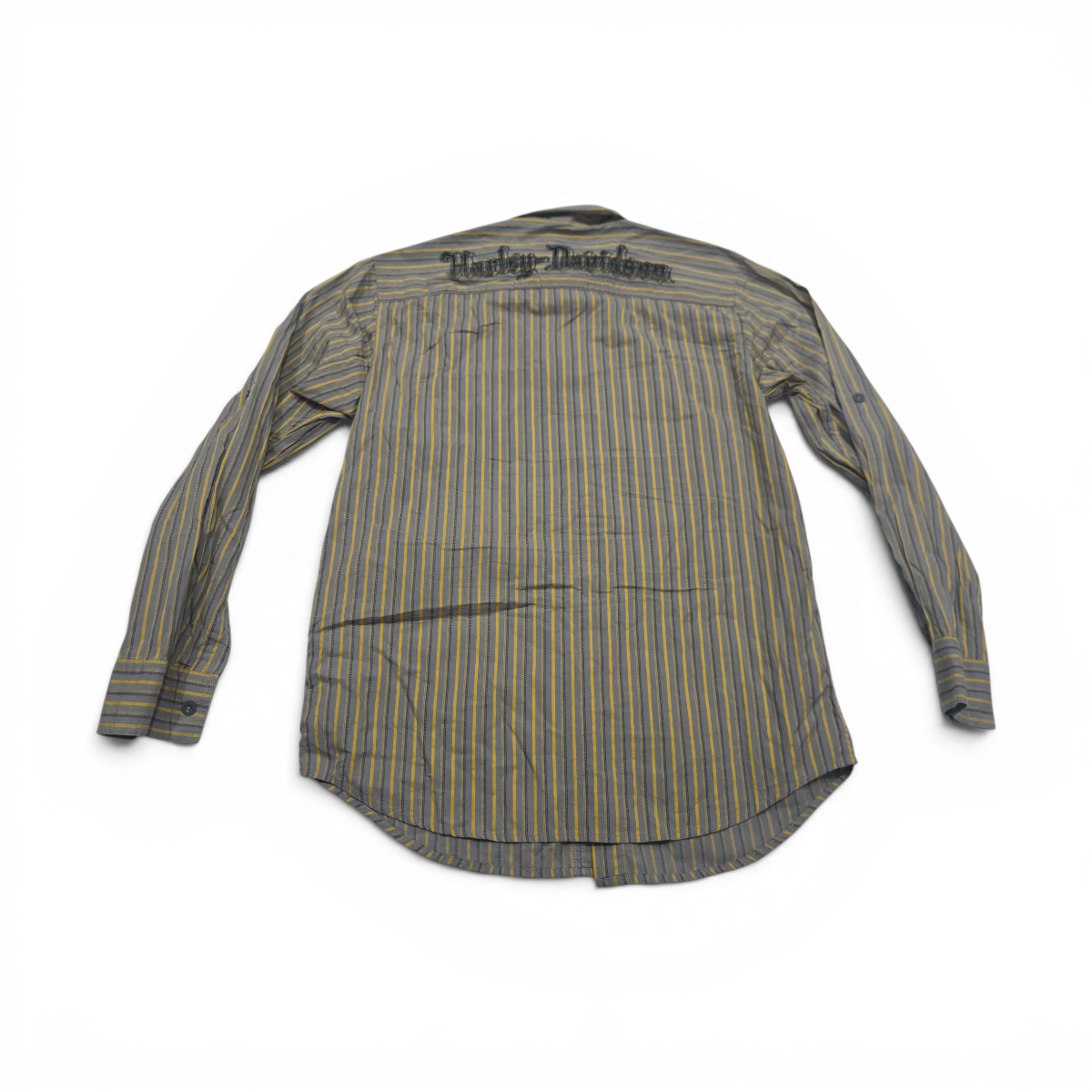 Camisa Harley Davidson Mediana M Lineas Gris Y Amarillo