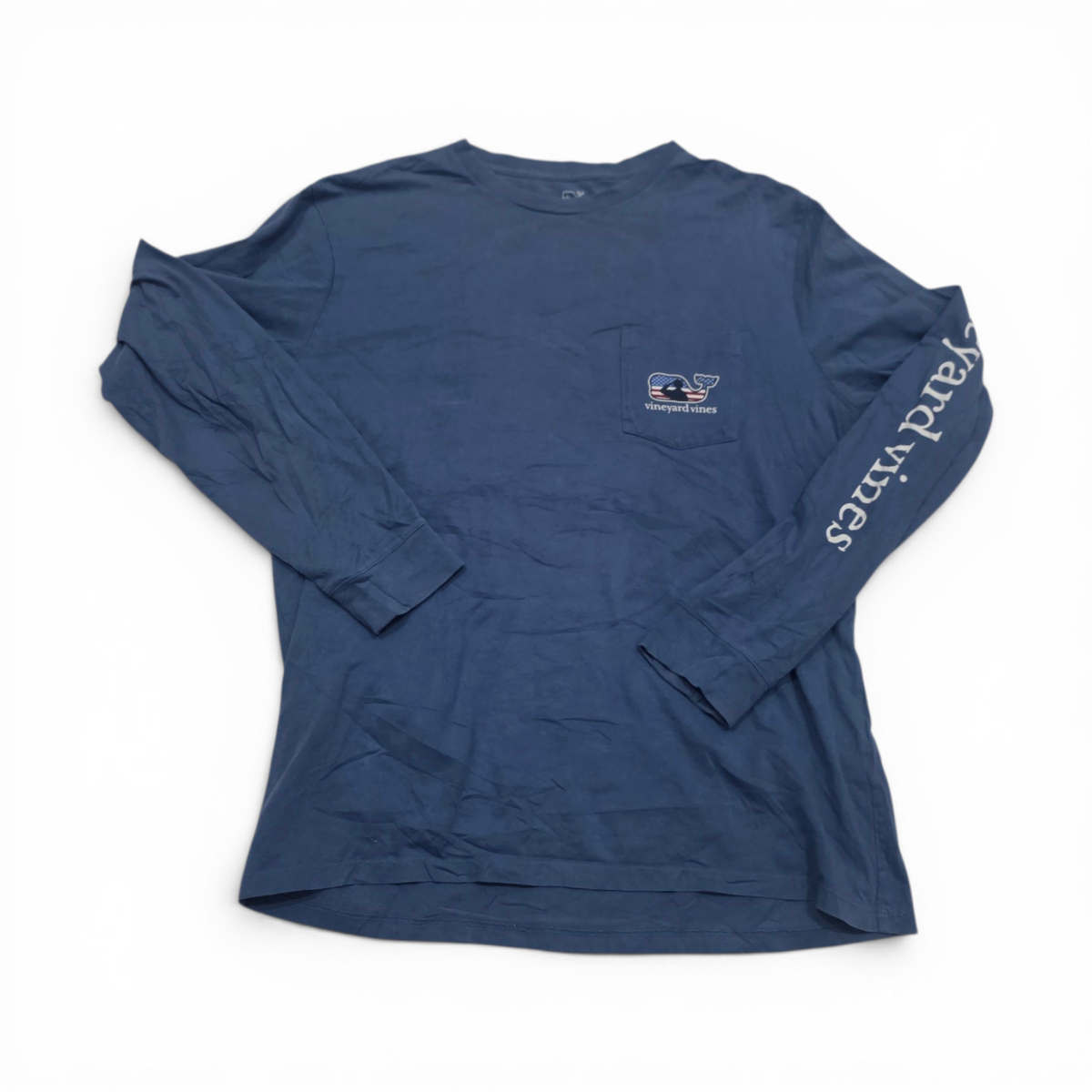 Playera Vineyard Vines Medianam Azul Metalico Ballena Bander