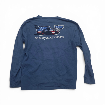 Playera Vineyard Vines Medianam Azul Metalico Ballena Bander
