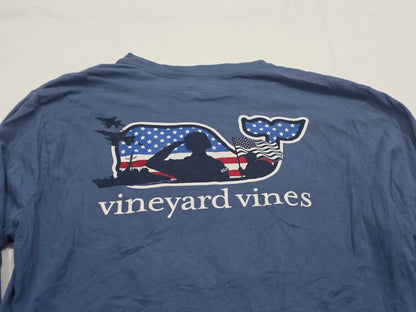 Playera Vineyard Vines Medianam Azul Metalico Ballena Bander