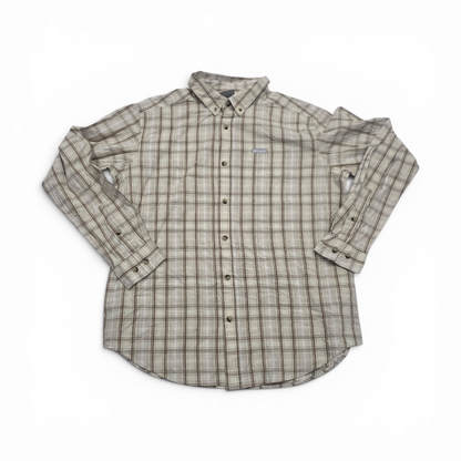 Camisa Columbia Mediana M Cuadro Beige Y Cafe
