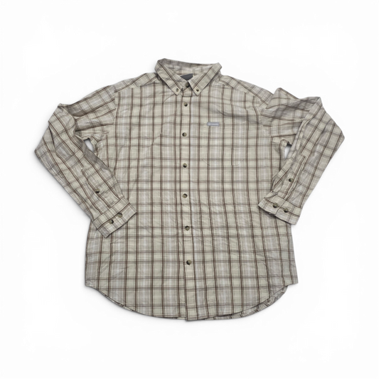 Camisa Columbia Mediana M Cuadro Beige Y Cafe