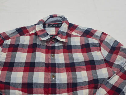 Camisa Nautica Mediana M Cuadro Azul Y Rojo