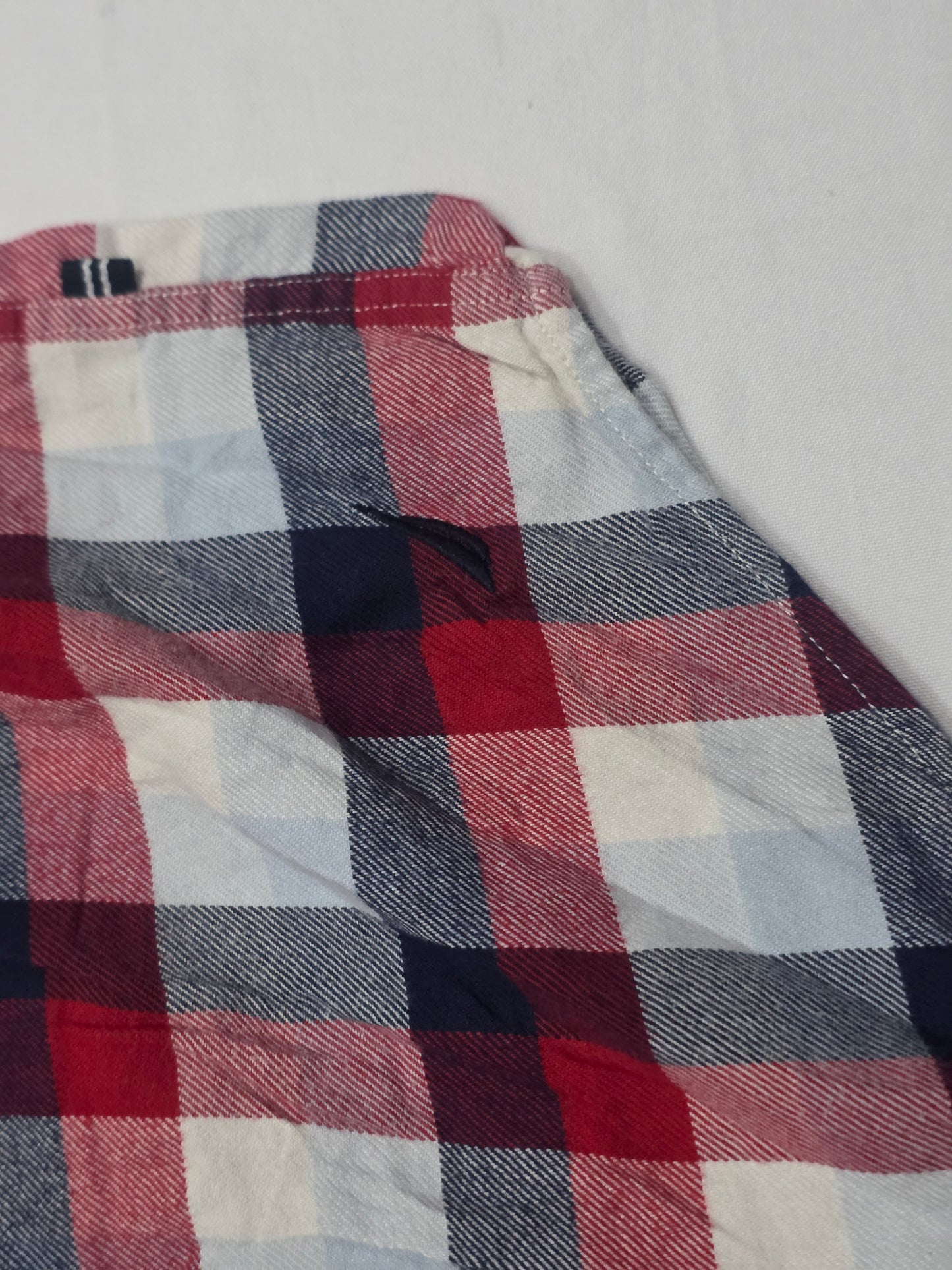 Camisa Nautica Mediana M Cuadro Azul Y Rojo