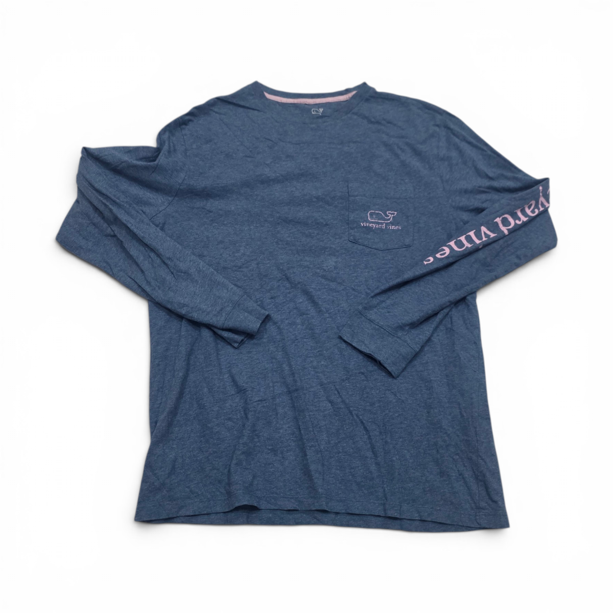 Playera Vineyardvines Medianam Azul Ballena Rosa Manga Larga