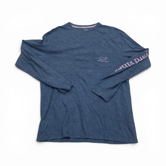 Playera Vineyardvines Medianam Azul Ballena Rosa Manga Larga