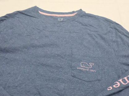 Playera Vineyardvines Medianam Azul Ballena Rosa Manga Larga