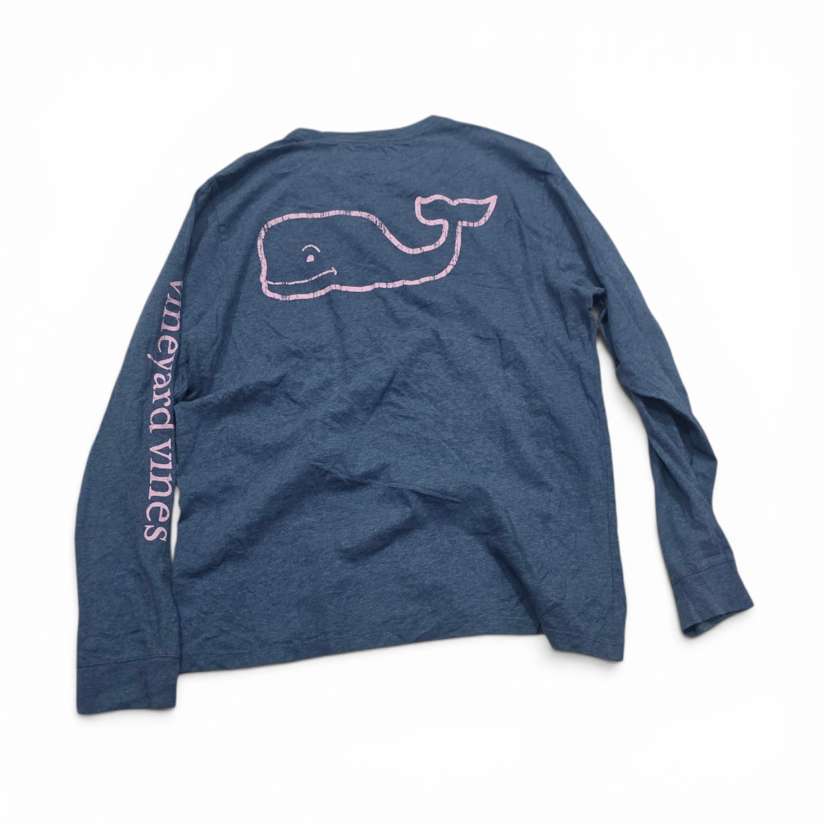 Playera Vineyardvines Medianam Azul Ballena Rosa Manga Larga