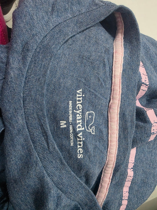 Playera Vineyardvines Medianam Azul Ballena Rosa Manga Larga