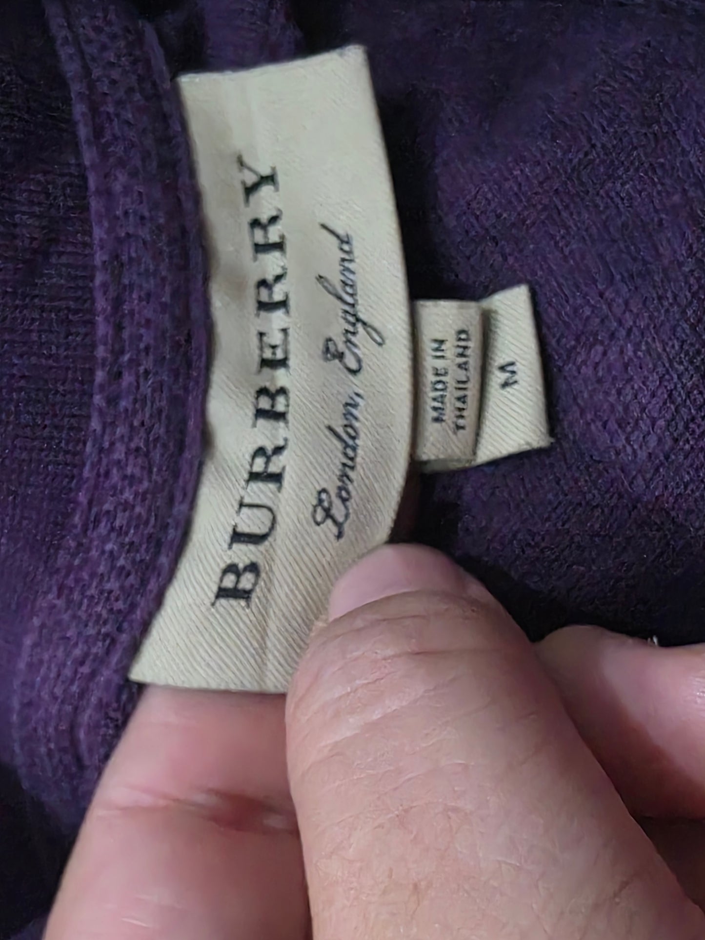 Playera Polo Burberry Mediana M Morado Deslavado
