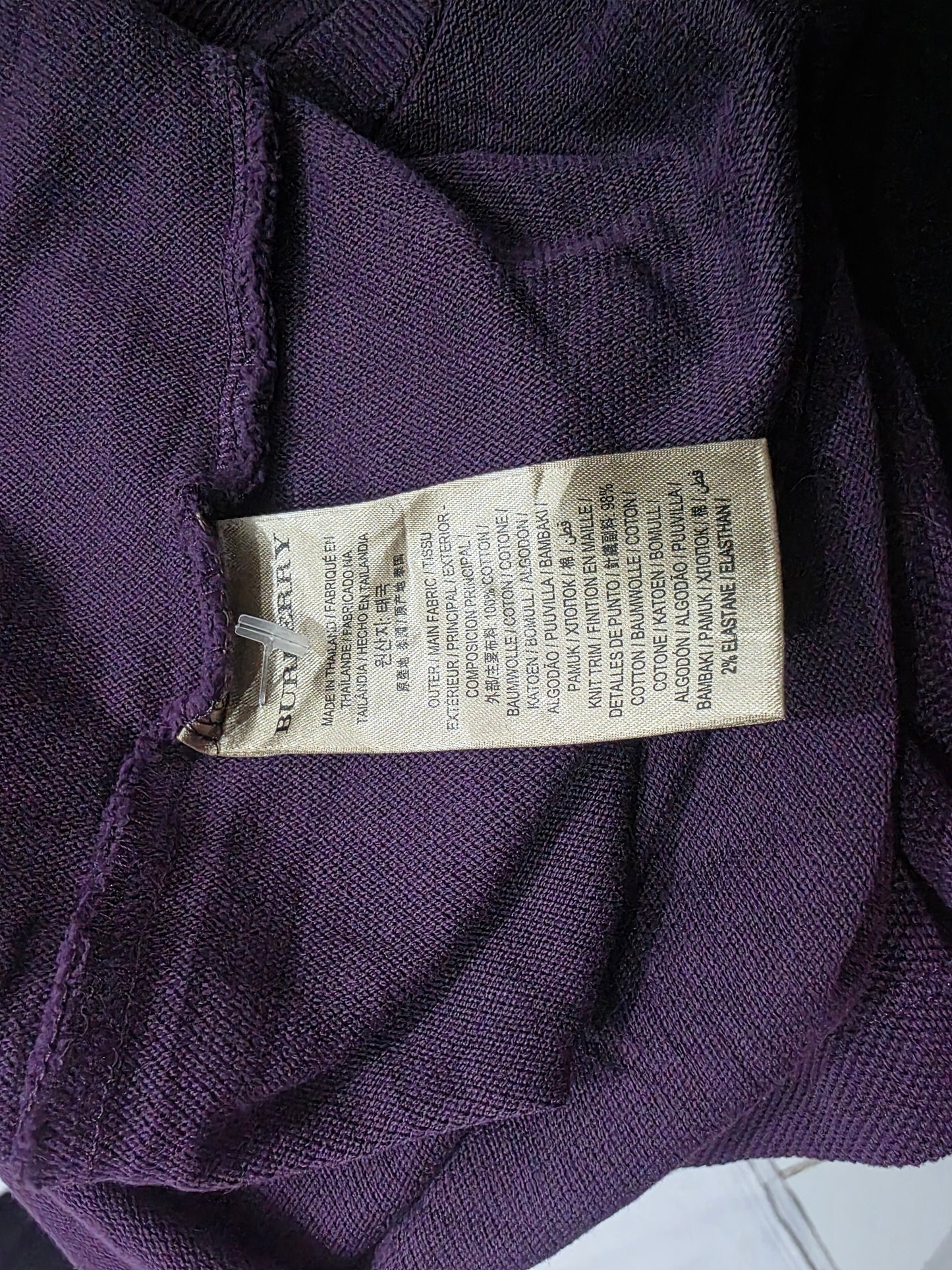 Playera Polo Burberry Mediana M Morado Deslavado