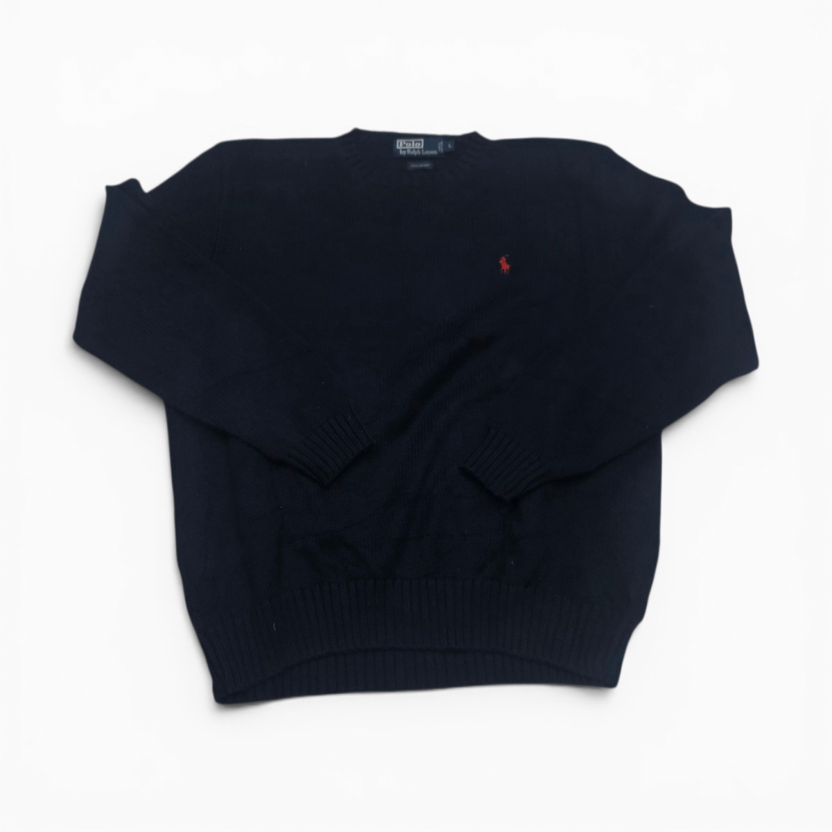 Sueter Ralph Lauren Grande Azul Marino Pony Rojocuello Redon