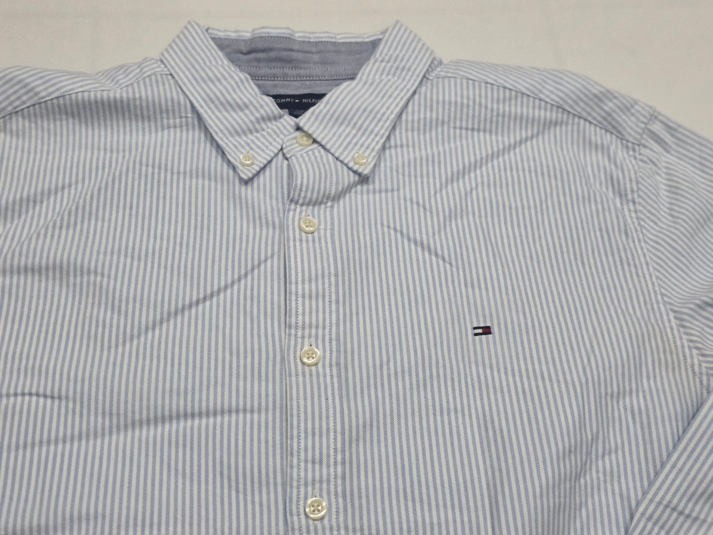 Camisa Tommy Hilfiger Grande L Azul Claro Lineas