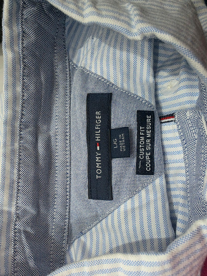 Camisa Tommy Hilfiger Grande L Azul Claro Lineas