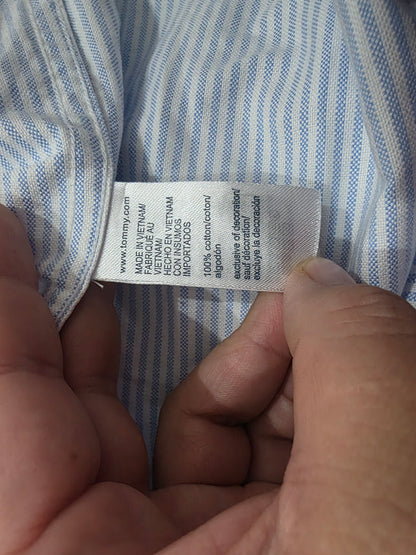 Camisa Tommy Hilfiger Grande L Azul Claro Lineas