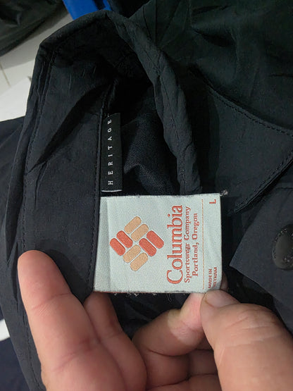 Camisa 3 Botones Columbia Grande L Negra Manga Corta
