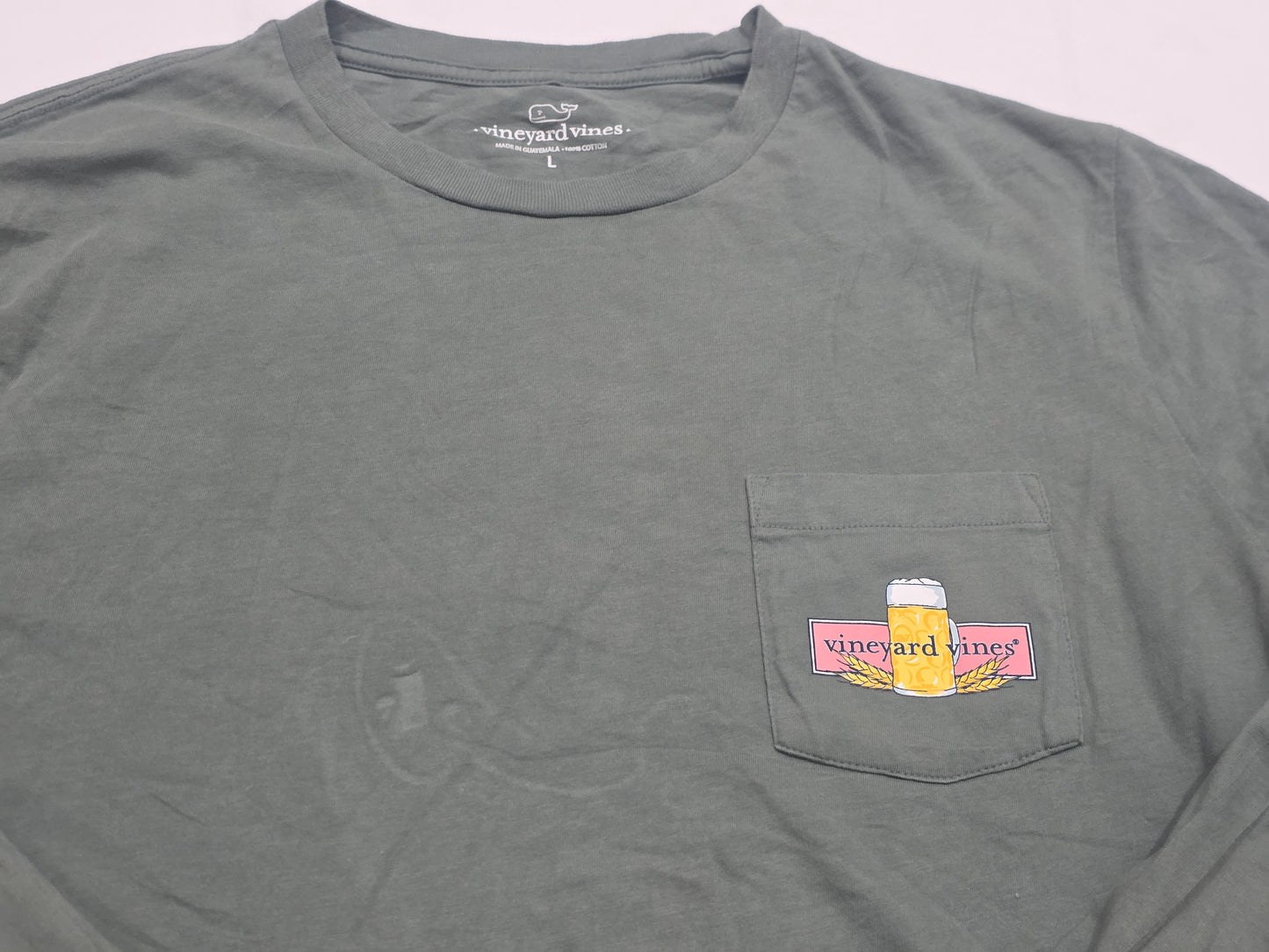 Playera Vineyard Vines Grande L Verde Manga Larga