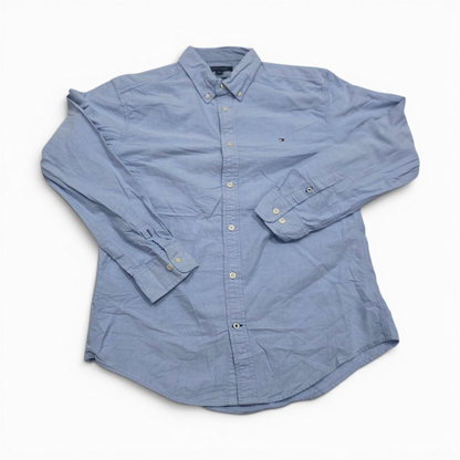 Camisa Custom Fit Tommy Hilfiger Grande L Azul Claro