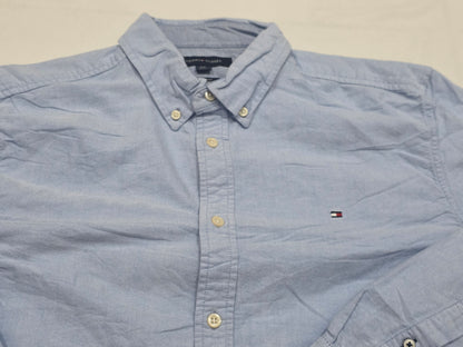 Camisa Custom Fit Tommy Hilfiger Grande L Azul Claro