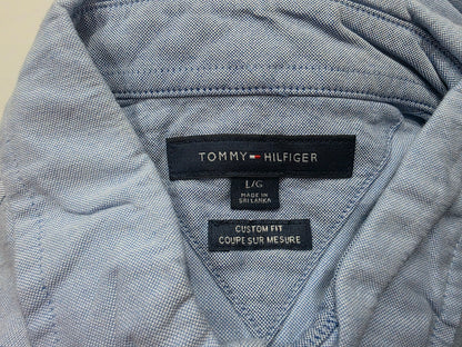 Camisa Custom Fit Tommy Hilfiger Grande L Azul Claro