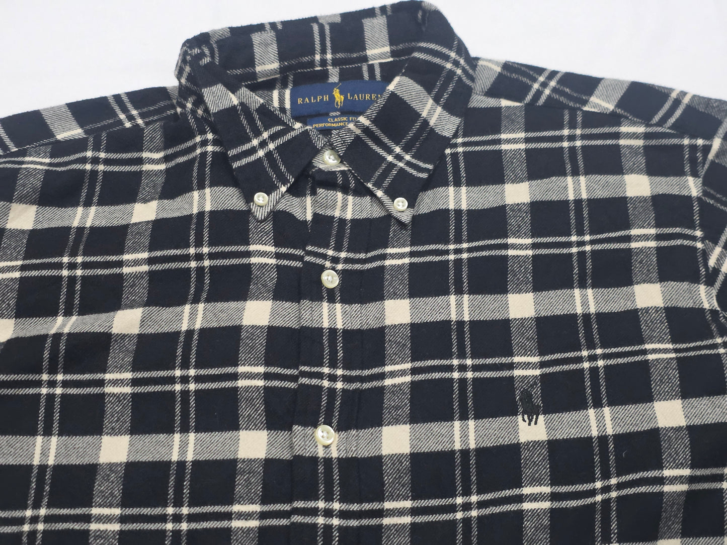 Camisa Franela Ralph Lauren Grande L Cuadro Negro