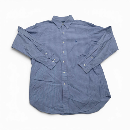 Camisa Ralph Lauren Grande L Azul Y Coral Lineas