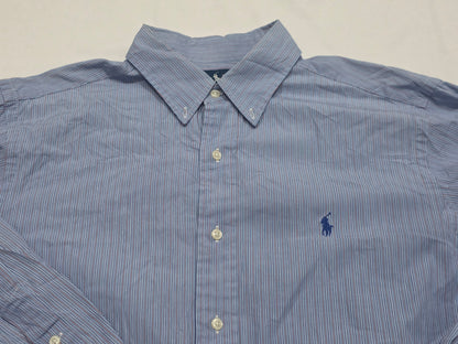 Camisa Ralph Lauren Grande L Azul Y Coral Lineas