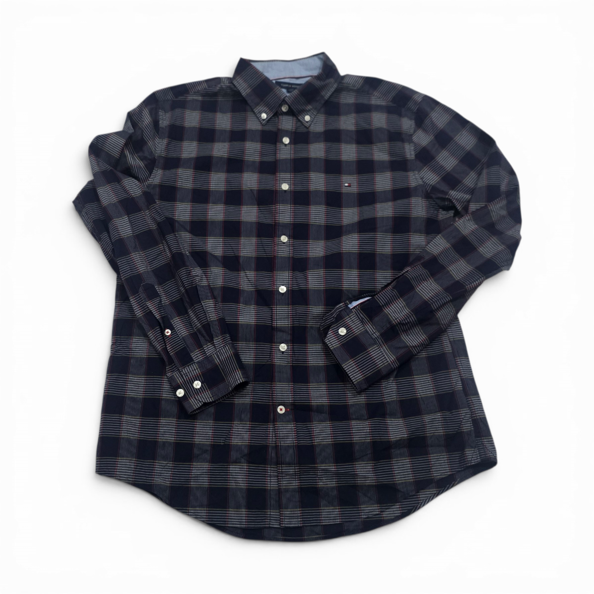 Camisa Tommy Hilfiger Grande L Cuadro Azul Marino