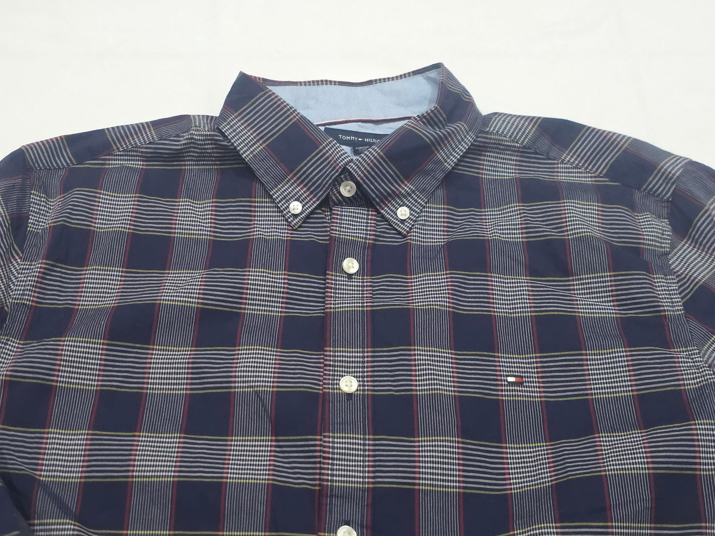 Camisa Tommy Hilfiger Grande L Cuadro Azul Marino