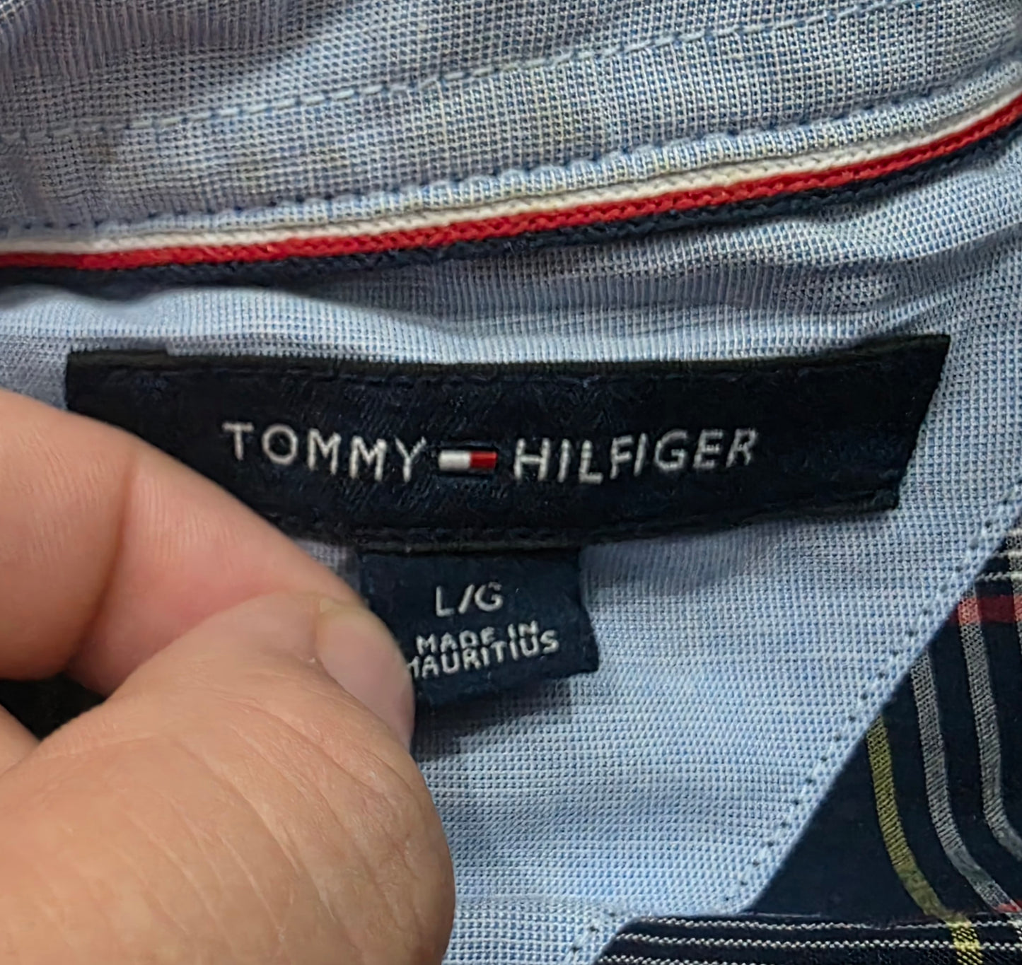 Camisa Tommy Hilfiger Grande L Cuadro Azul Marino