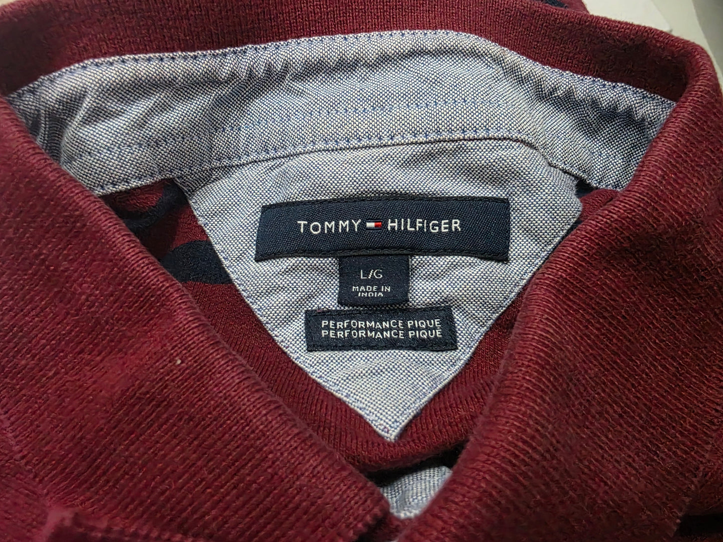 Playera Polo Tommy Hilfiger Grande L Vino Lineas