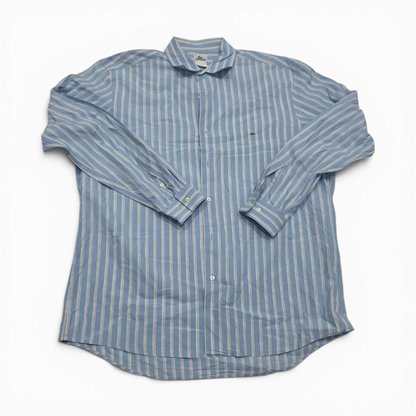 Camisa Lacoste Xgrande Xl Fr 44 Azul Lineas