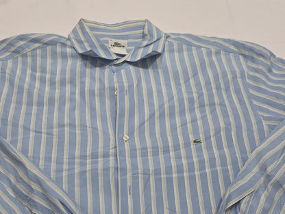 Camisa Lacoste Xgrande Xl Fr 44 Azul Lineas