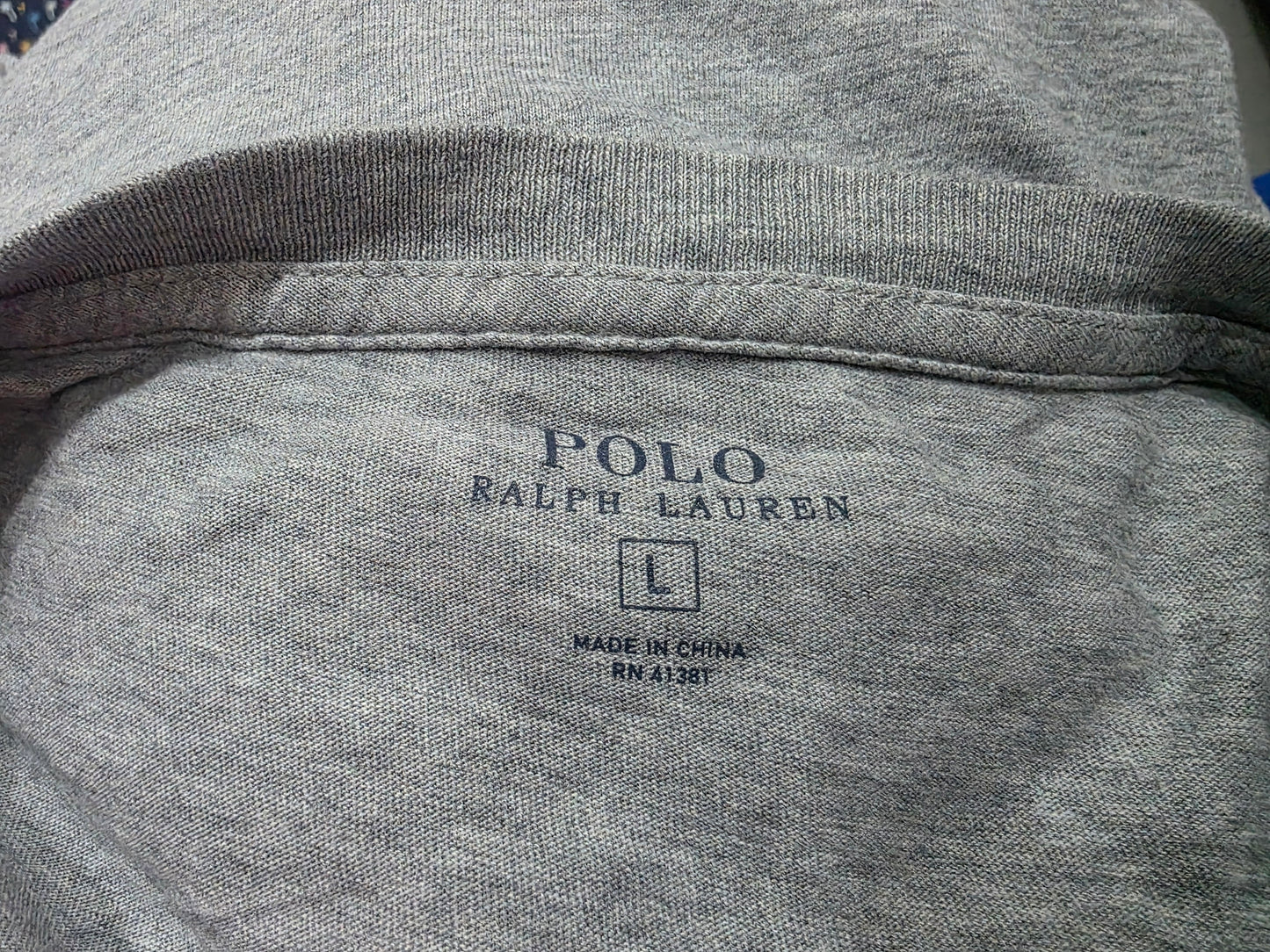 Playera Ralph Lauren Grande L Gris Manga Larga Pony Azul