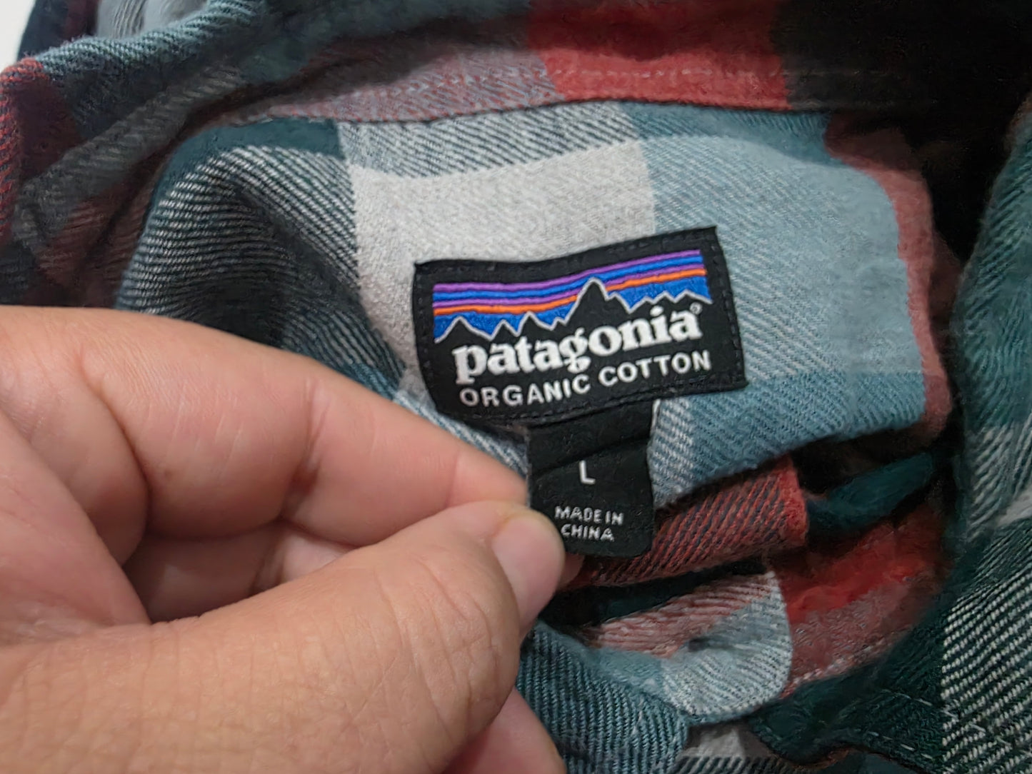 Camisa Patagonia Grande L Verde Y Rojo Cuadro Franela