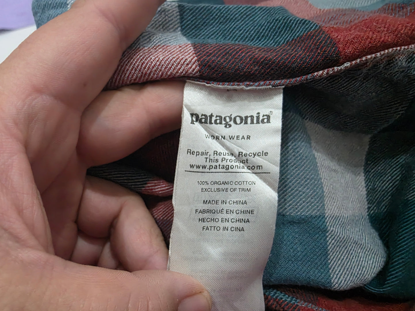Camisa Patagonia Grande L Verde Y Rojo Cuadro Franela