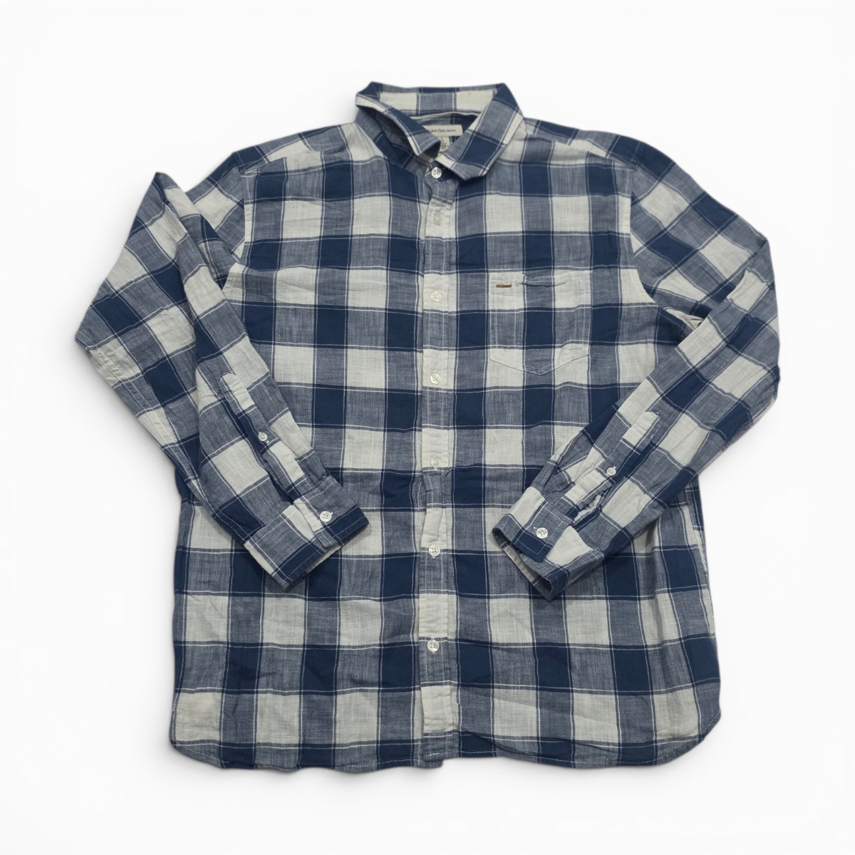 Camisa Calvin Klein Grande Azul Y Blanco Cuadro